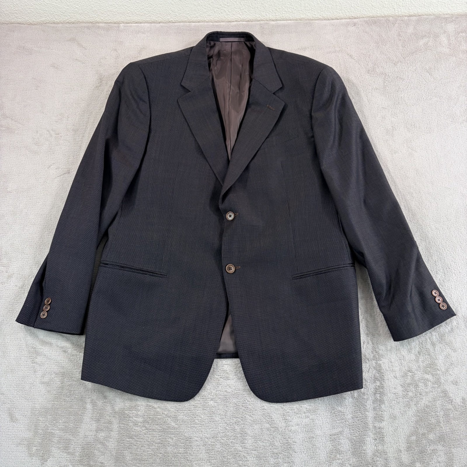 Armani Collezioni Jacket Sport Coat Blazer Men 44r Brown 100% Wool Made In Italy